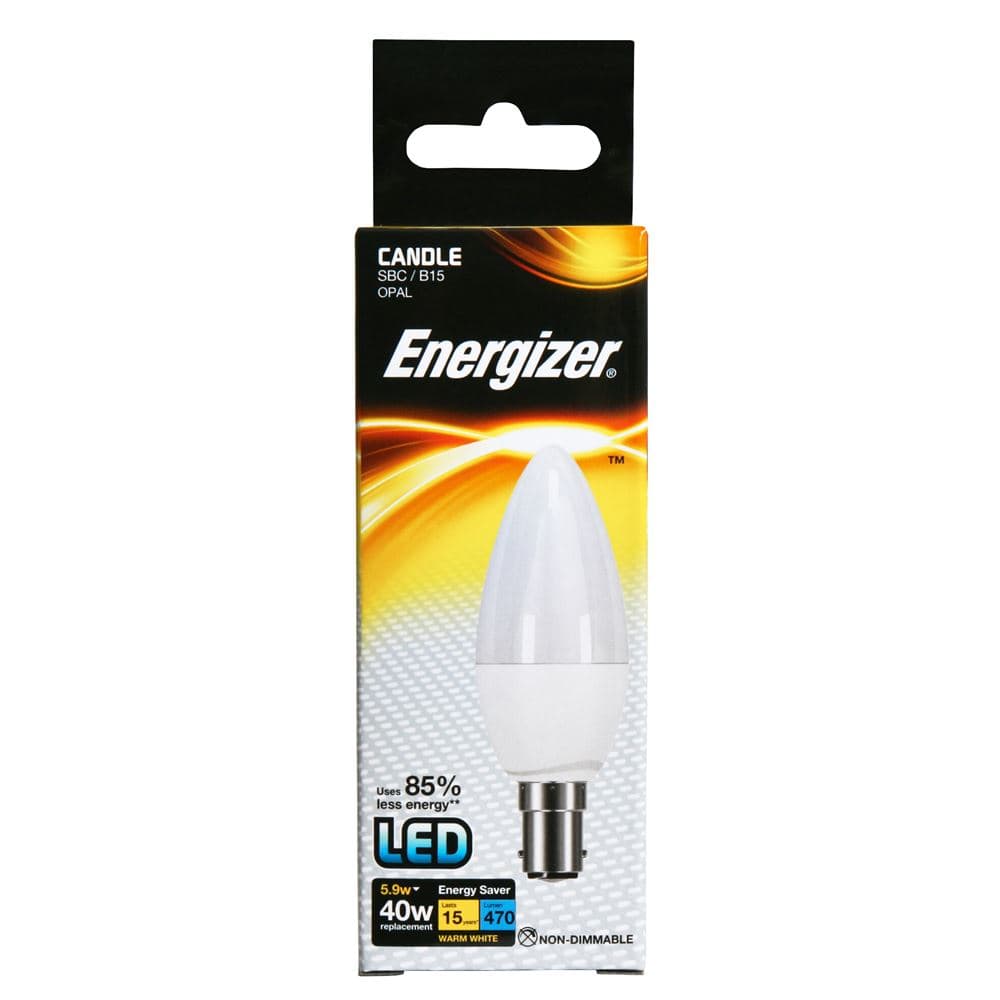 LED Candle 470LM 5.9W Opal B15 (SBC) Warm White