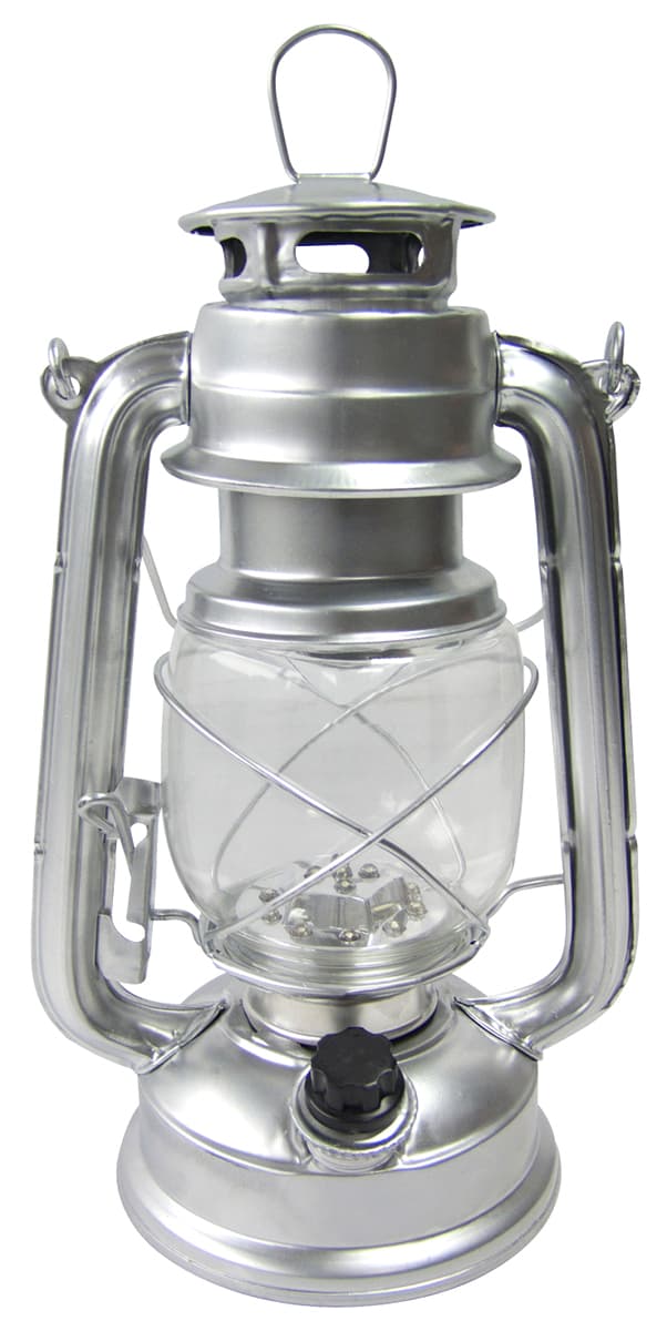 15LED Hurricane Lamp Silver