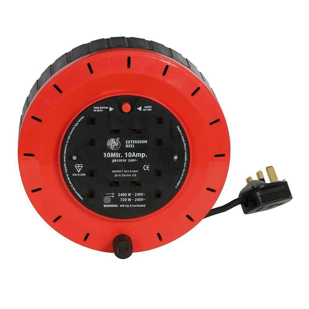 10A 4-Socket Cable Reel with 10m Cable