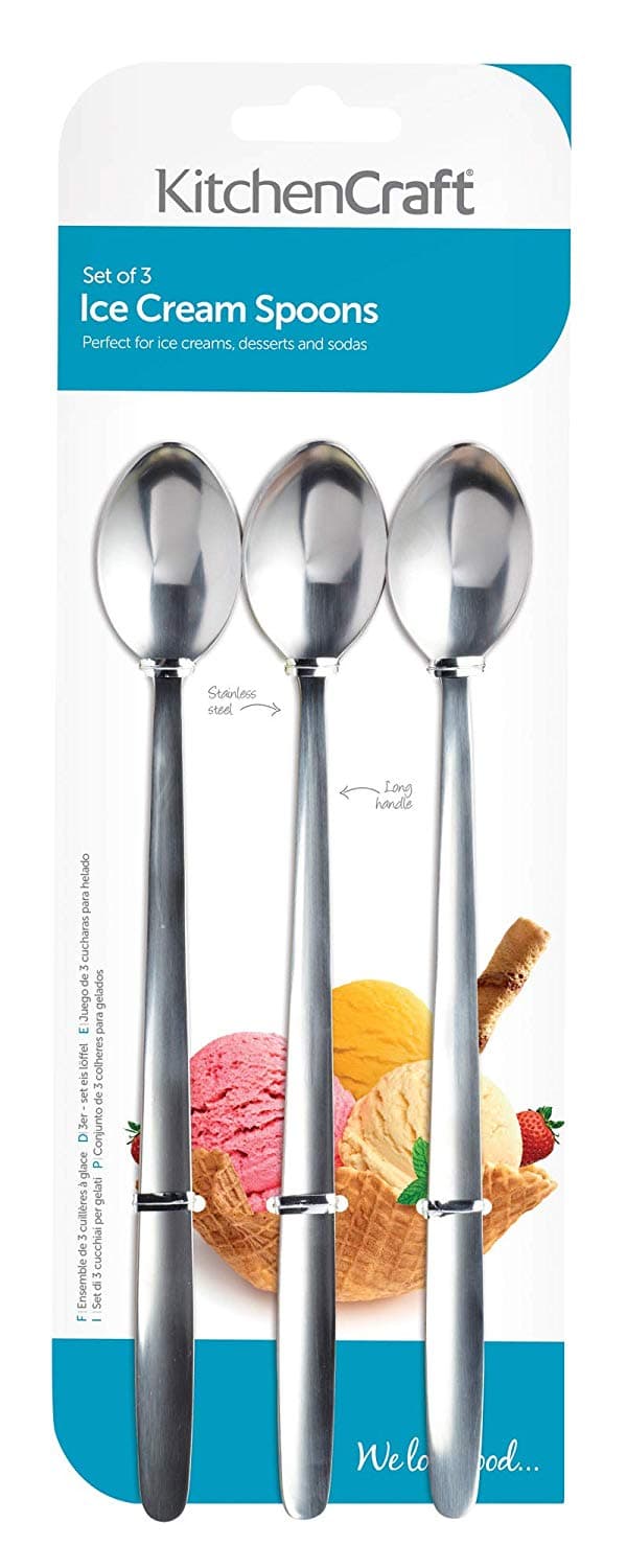 Set of 3 Stainless Steel Ice Cream/Soda Spoons