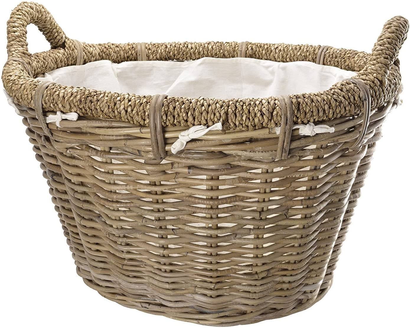 Log Basket Rosewood Rattan