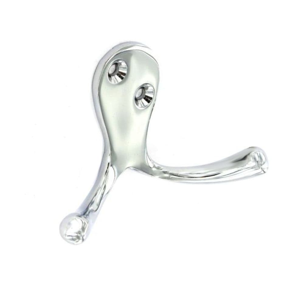 Robe Hook Double Chrome 75mm