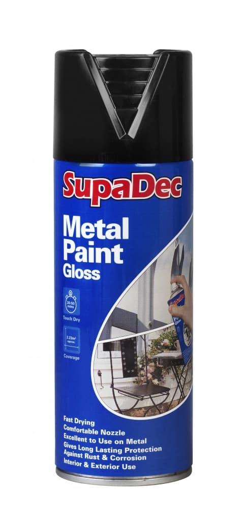 Metal Spray Paint 400ml Gloss Black