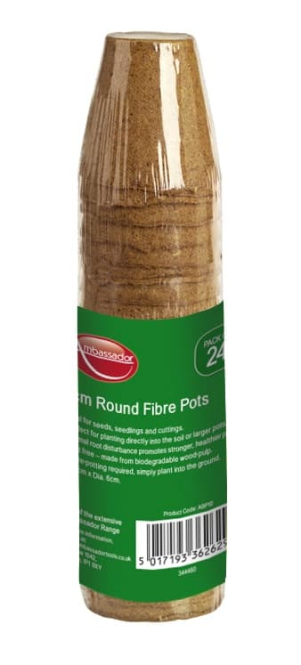 Fibre Pots Round 6cm Pack of 24