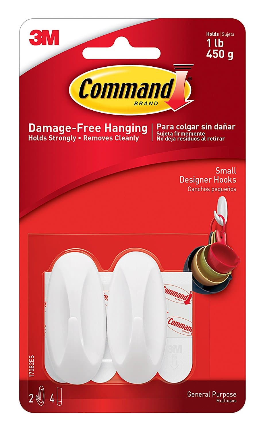 Command Small Hooks with Strips Pack of 2