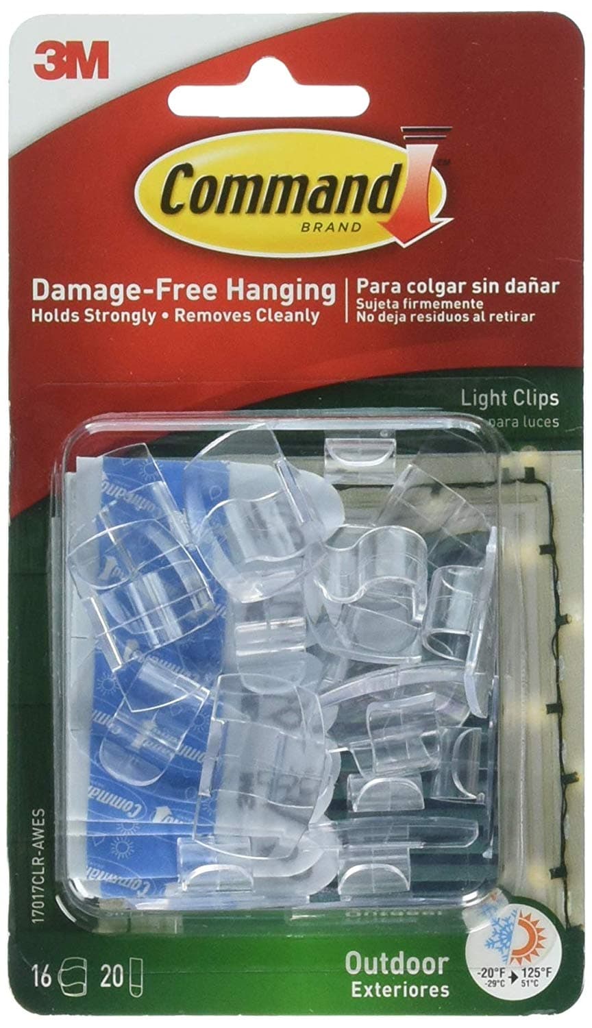 Command Outdoor Light Clips 16pk