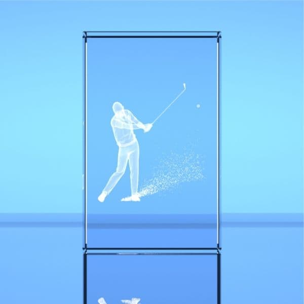 3D Bunker Shot in Optical Crystal Block