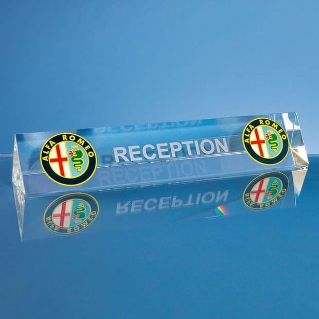 25cm Optical Crystal Name Plaque