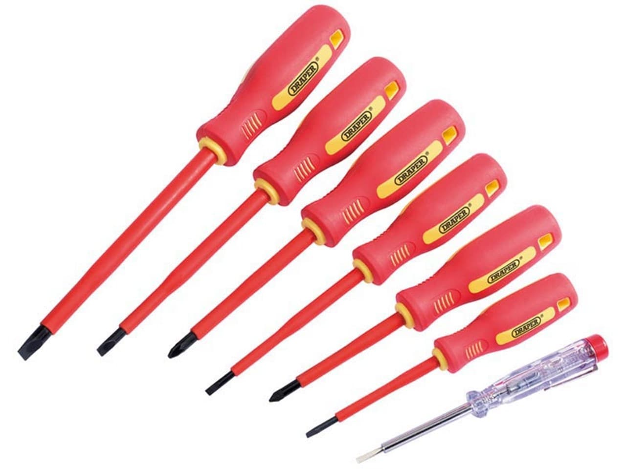 7 Piece Fully Insulated Screwdriver Set with Mains Tester