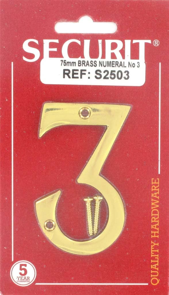 Brass Numeral 75mm