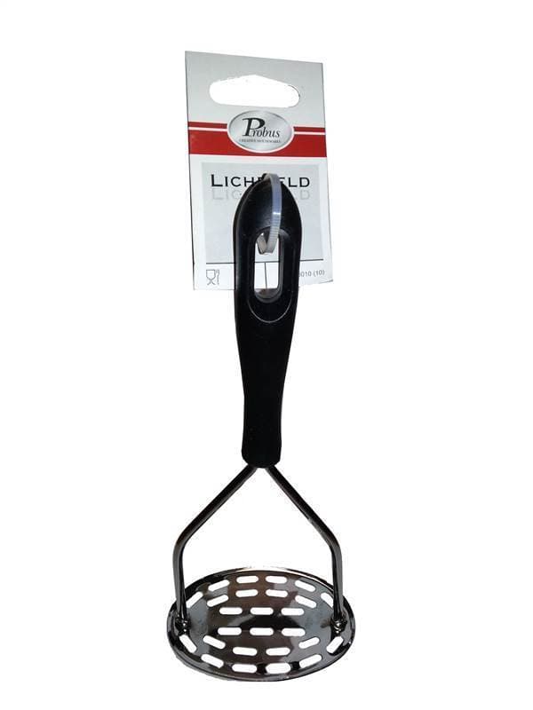 Lichfield Chrome Potato/Vegetable Masher Black Handle