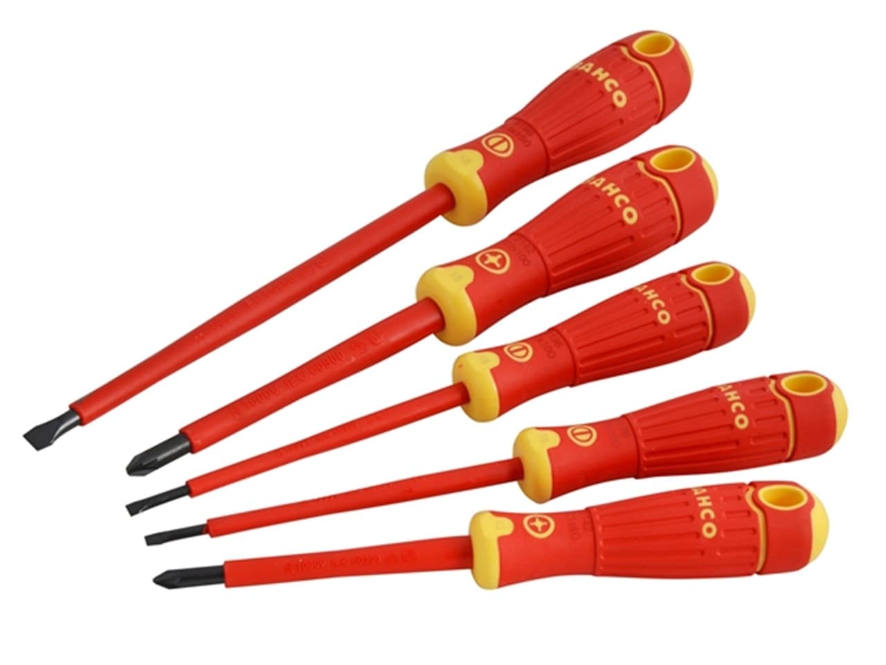 Insulated Screwdriver Set of 5 VDE Slotted Pozi