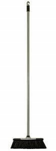 Plastic Broom and Handle Stiff Fill 26.5cm Silver