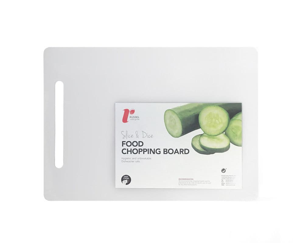 Chopping Board White Polyethylene Reversible 35 x 24.5 x 1mm