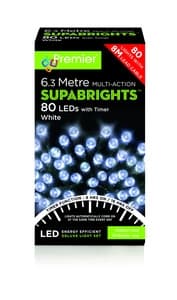 80 LED White Supabrights with Timer
