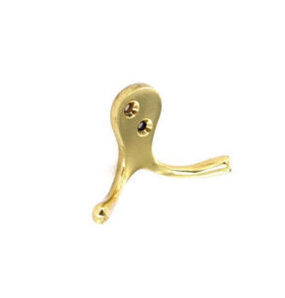 Double Robe Hook 75mm Brass
