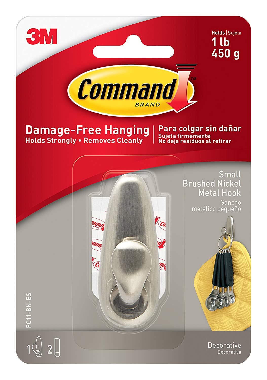 Command Metal Hook with Adhesive Strips