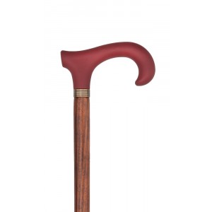 Charles Buyers Red Soft Touch Handle Derby Walking Stick