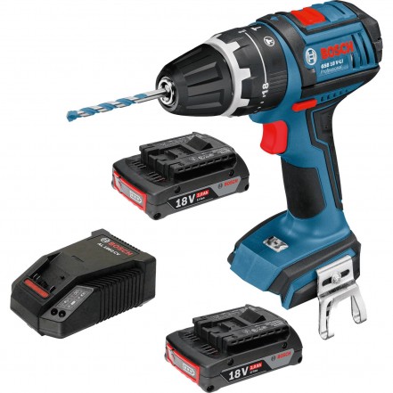 Bosch 18V-LI Cordless Combi Drill with 2-18V 2.0Ah L-Ion Batteries