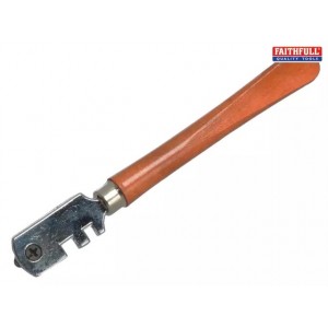 Faithfull 6-Wheel Glasscutter Tungsten Carbide Wood Handle