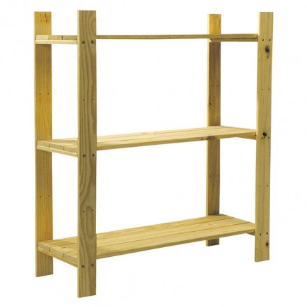 Core Products Natural Wood 3 Shelf Slatted Storage Unit