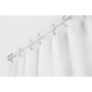 Croydex Shower Curtain Cling-Resistant Textile Plain White