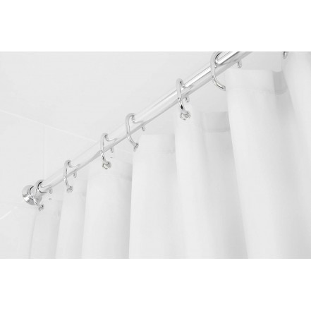 Croydex Shower Curtain Cling-Resistant Textile Plain White