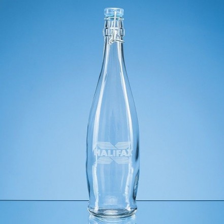 Crystal Galleries 1ltr Blue Cap Swing Top Bottle