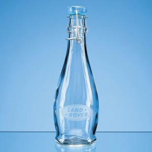 Crystal Galleries Round Blue Cap Swing Top Bottle 0.355 Litre