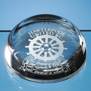 Crystal Galleries 8.8cm Optical Crystal Flat Top Dome Paperweight