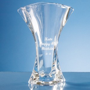 Crystal Galleries 24.5cm Crystalite Flared Orbit Vase