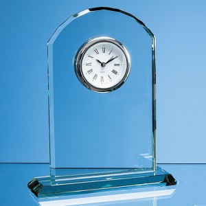 Crystal Galleries 19.5cm Jade Glass Arch Clock