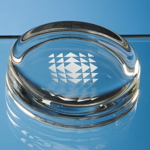 Crystal Galleries 7cm Round Glass Paperweight