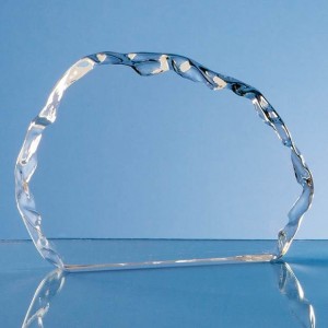 Crystal Galleries 16cm Optical Crystal Ice Block Paperweight