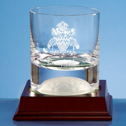 Crystal Galleries 8oz Handmade Golf Ball Base Whisky Tumbler