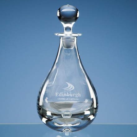 Crystal Galleries 0.75ltr Handmade Teardrop Wine Decanter