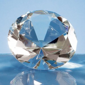 Crystal Galleries 8cm Optical Crystal Clear Diamond Paperweight