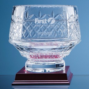 Crystal Galleries 18cm Lead Crystal Panelled Heeled Bowl