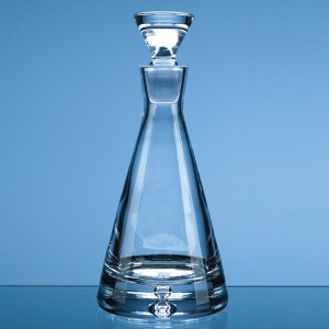 Crystal Galleries 0.37ltr Handmade Bubble Base Pyramid Decanter