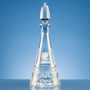 Crystal Galleries 0.75ltr Lead Crystal Pyramid Wine Decanter