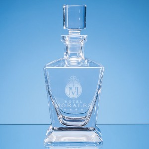 Crystal Galleries 0.75L Handmade Tapered Square Spirit Decanter