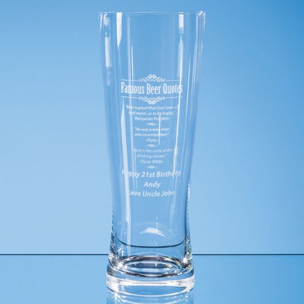 Crystal Galleries 0.7L Large Handmade Beer Glass