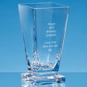 Crystal Galleries 22.5cm Handmade Tapered Footed Vase