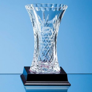 Crystal Galleries 15cm Lead Crystal Panelled Flared Vase