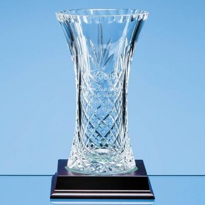 Crystal Galleries 19cm Lead Crystal Panelled Flared Vase