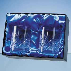 Crystal Galleries Whisky Pair Satin Lined Presentation Box