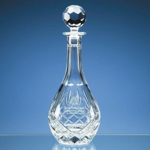 Crystal Galleries 0.75L Blenheim Lead Crystal Panel Wine Decanter