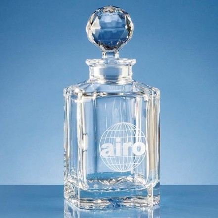 Crystal Galleries 0.8L Crystal Square Spirit Decanter