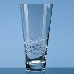 Crystal Galleries 25cm Tiesto Cut Conical Vase