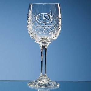 Crystal Galleries 170ml Durham Lead Crystal Panel Red Wine Glass